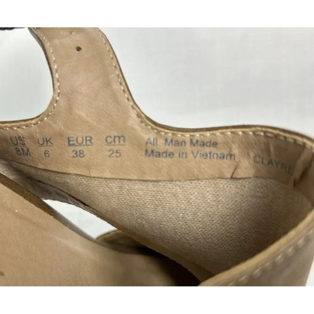 Soul Naturalizer Women's 8M Clayre Slingback Sandals Brown Vegan Leather Stacked